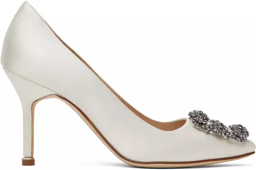 Туфли на каблуках Off-White Hangisi 90 Manolo Blahnik, Light cream