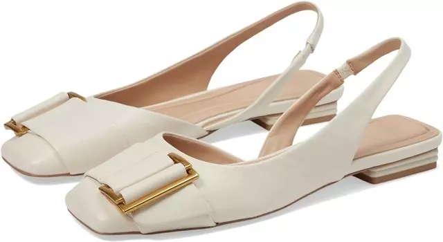 Туфли на плоской подошве Franco Sarto Tracy Sling Slingback Flats, цвет White Leather