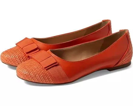 Туфли на плоской подошве French Sole Layla, цвет Orange Nappa/Raffia