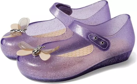 Туфли на плоской подошве Mini Melissa Ultragirl Bugs BB, цвет Lilac Glitter/Pink