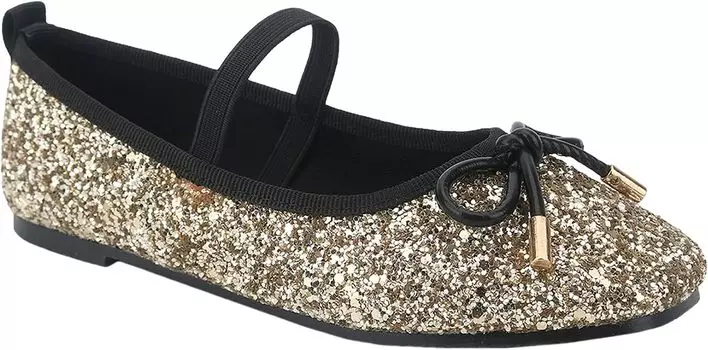 Туфли на плоской подошве Yosi Samra Miss Emma, цвет Gold Glitter