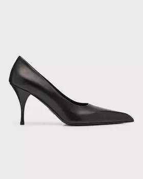 Туфли на шпильке из телячьей кожи Prada, цвет Nero