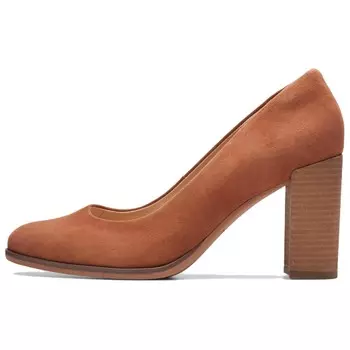 Туфли на высоком каблуке женские карамельные Clarks