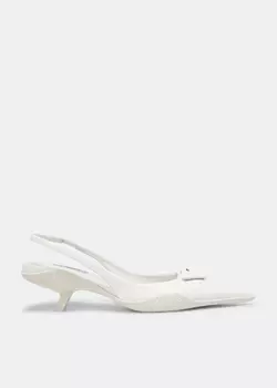 Туфли Prada Brushed Leather Slingback, белый