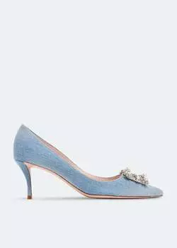 Туфли Roger Vivier Flower Strass Pearl, синий