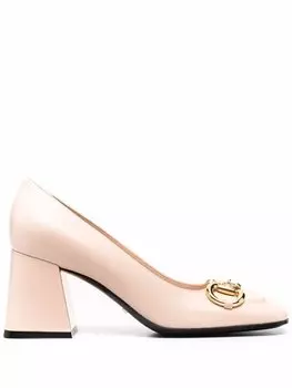Туфли с пряжкой Horsebit Gucci, бежевый