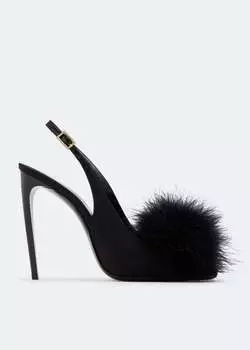Туфли SAINT LAURENT Mae slingback sandals, черный