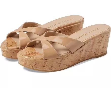 Туфли Stuart Weitzman Carmen Platform Slide, цвет Adobe