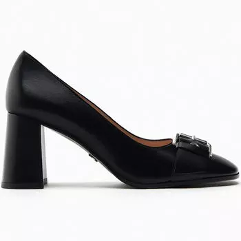 Туфли Zara Buckled Leather, черный