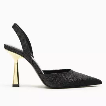 Туфли Zara Slingback Raffia, черный