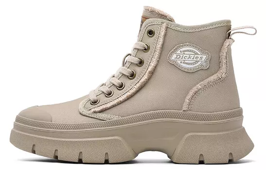 Туфли женские парусиновые высокие черные/хаки Dickies