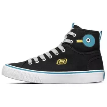 Туфли женские парусиновые высокие черные Skechers