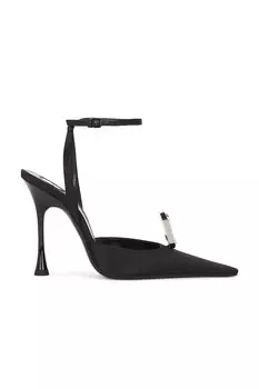 Туфли женские Saint Laurent, цвет Nero & Crystal