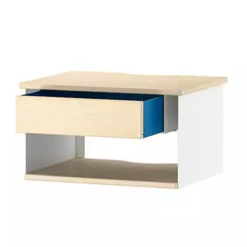 Тумба прикроватная Ikea Stomso Wall-mounted Birch Effect, 36х29х20 см, белый/синий