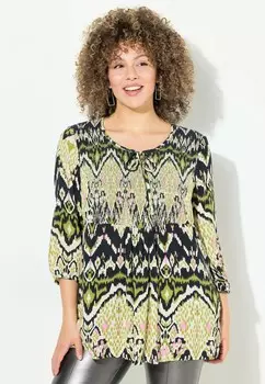 Туника ETHNO SMOCKED 3/4 SLEEV Ulla Popken, черный