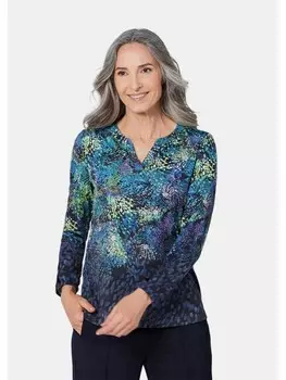 Туника GOLDNER bluse, цвет marine/gemustert