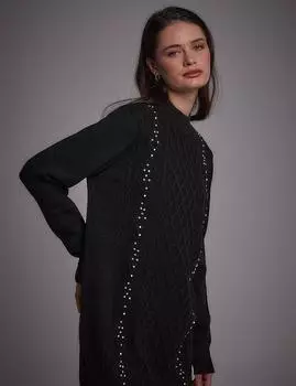 Туника из трикотажа Stoned, черная Kayra