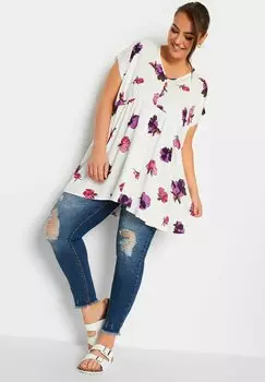 Туника Leaf Peplum Yours Clothing, белый