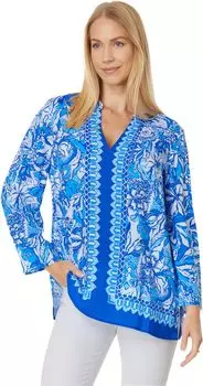 Туника Lilly Pulitzer Luna Bay Tunic, цвет Blue Tang Flocking Fabulous Engineered Tunic