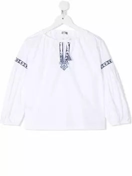 Туника с вышивкой Il Gufo, белый