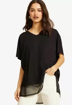 Туника SHORT SLEEVE HEM V NECK Friends Like These, черный