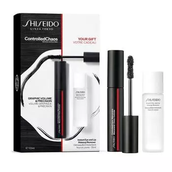 Тушь для ресниц Shiseido Control Chaos, 01 + Средство для снятия макияжа Shiseido Desmaquillante, 30 мл