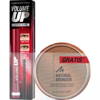 Тушь для ресниц Volume Up Extreme Black + Бронзер Manhattan, 2 шт.