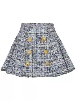 Твидовая юбка Balmain, синий