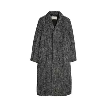 Твидовое пальто из альпаки Dries Van Noten, цвет Черный