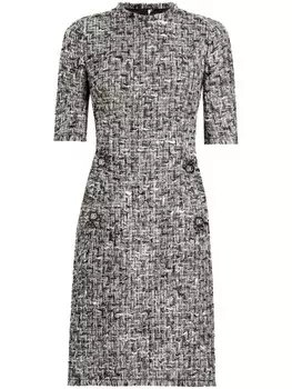 Твидовое платье миди Dolce & Gabbana, черный