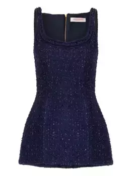 Твидовый топ Carolina Herrera, синий