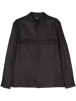 Твиловая рубашка Zegna, синий