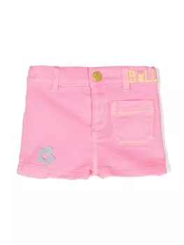 Твиловые шорты с вышитым логотипом Billieblush, розовый