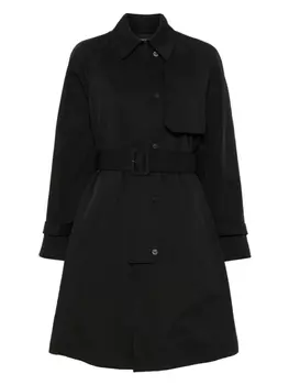 Твиловый тренч Emporio Armani, черный