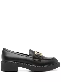 TWINSET кожаные мокасины Oval T, черный