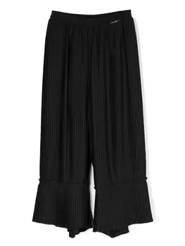 Twinset плиссированные брюки широкого кроя, черный