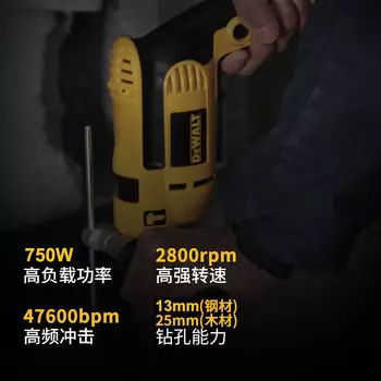Дрель электрическая Dewalt DWD025K-A9, 750W