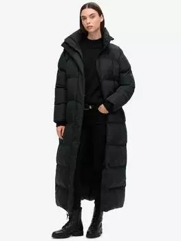 Удлиненная пуховая куртка макси Superdry, черный
