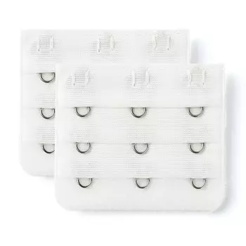 Удлинитель бюстгальтера с 3 крючками для женщин, 2 шт. ALLEGRA K, цвет Pure White