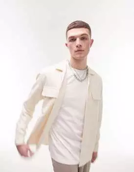 Удобная рубашка Topman цвета экрю с карманами