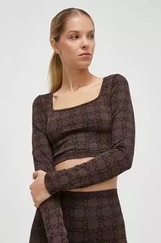 Угадай длинный рукав Guess, коричневый
