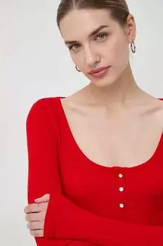 Угадай длинный рукав Guess, красный