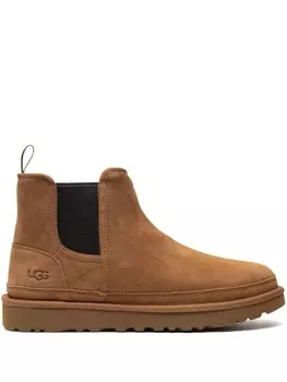 UGG ботинки с овчиной и тисненым логотипом, коричневый