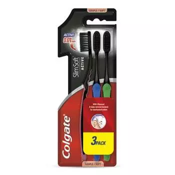 Угольная зубная щетка COLGATE SLIM SOFT, Colgate- Palmolive