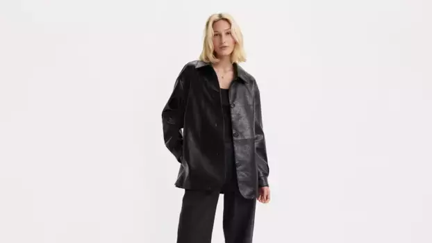 Укороченная байкерская куртка с поясом Levi's, черный