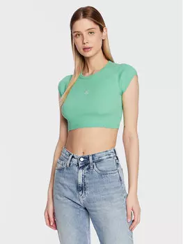 Укороченная блузка Calvin Klein, зеленый