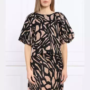 Укороченная блузка из льна Dkny, коричневый
