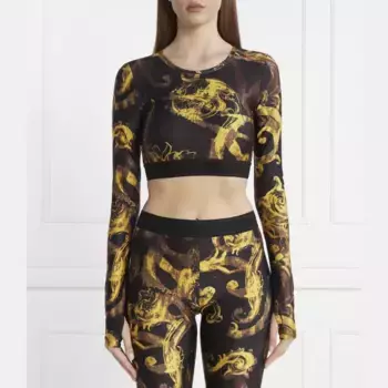 Укороченная блузка Versace, черный