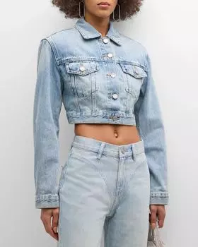 Укороченная джинсовая куртка PURPLE, цвет Lt Indigo
