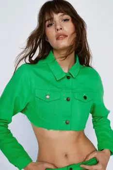 Укороченная джинсовая куртка Trucker Nasty Gal, зеленый